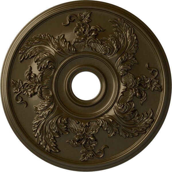 Ekena Millwork Acanthus Twist Ceiling Medallion (Fits Canopies up to 8 3/8"), 23 5/8"OD x 4 5/8"ID x 1 7/8"P, Brass CM23ACBRS - main